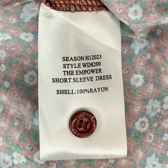 Wildfang Shirt Dress Red Blue Floral Midi-Maxi Button Front - Picture 5 of 6